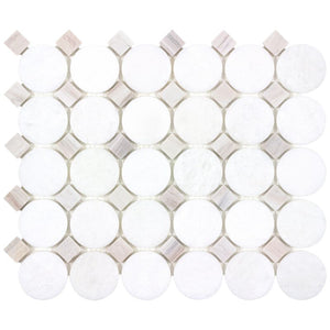 Rounded Dots Stone Mosaic Tile Beige for Kitchen, and Bathroom