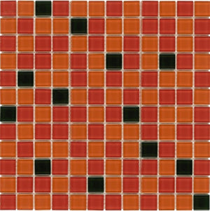 Glass Mosaic Tile Backsplash Passion Blend 1x1