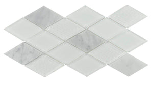 Diamond White Marble & Glass Tile