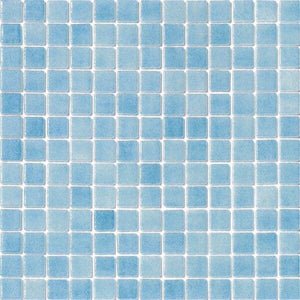 Recycled Glass Tile Nieblas Fog Celestial Blue