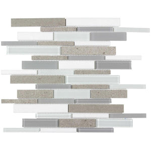 Coastline Linear Glass Stone Mosaic Tile