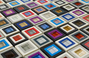 Colorful Cubes Mosaic Tile 12x12