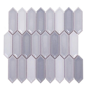 Picket Ceramic Mosaic Wall Tile Gray