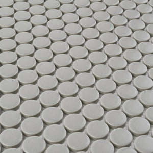 Penny Round Mosaic Tile Matte Gray