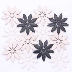 Waterjet Flower Mosaic Tile Dusk