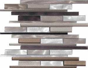 Aluminum Glass Mosaic Tile Champagne Mix