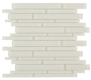 Glass Mosaic Tile Strip Creamy