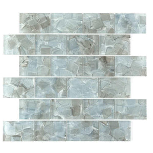 Liquid Glass Mosaic Tile Aqua 2 x 3