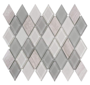 Diamond Haisa Light Marble & Glass Tile