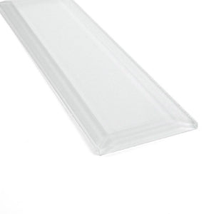 Beveled Glass Subway Tile White 3x12