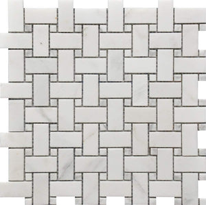 Basket Weave Carrara Mosaic Tile