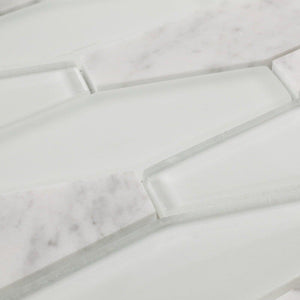 Glass Stone Mosaic Tile Diamond Carrara