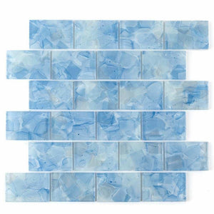 Liquid Glass Mosaic Tile Blue 2 x 3