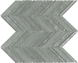 Glass Mosaic Tile Chevron Light Olive