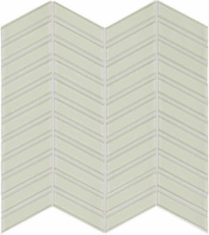 Glass Mosaic Tile Chevron Creamy