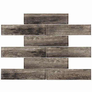 Subway Glass Tile Timber Wood 2 x 8