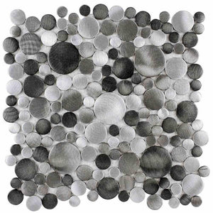 Brushed Spheres Aluminum Mosaic Tile