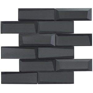 Glass Wall Tile Dimension Black 2x6