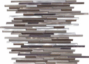 Aluminum Glass Mosaic Tile Champagne Mix Slim