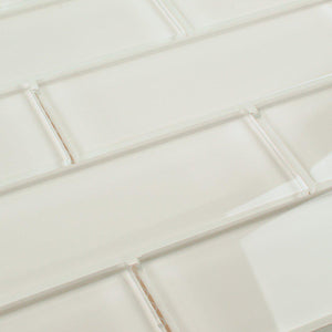 Glass Subway Tile Creamy 2x6