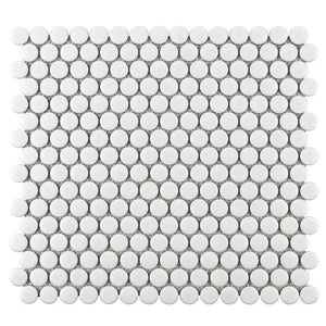 Penny Round Ceramic Tile Matte White