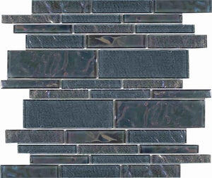 Beach Glass Tile Iridescent Grey Linear-Mineral Tiles