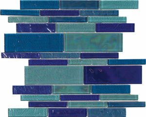 Beach Glass Tile Iridescent Mixed Linear-Mineral Tiles