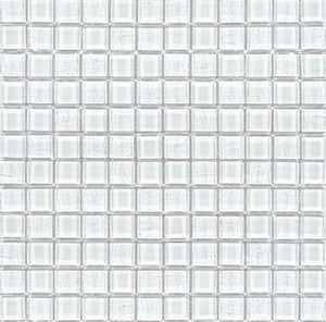 Beach Glass Tile Iridescent White 1x1-Mineral Tiles