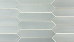 Picket Tile Arrow Blue Matte 2x10 for backsplash, bathroom, and shower walls