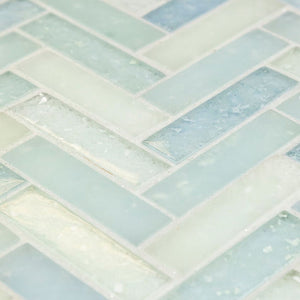 Fluid Herringbone Glass Tile C Blend for swimming pools and spas