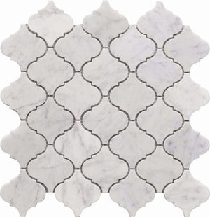 Lantern Carrara Mosaic Tile Honed for kitchen backsplash, bathroom, shower, floor and walls