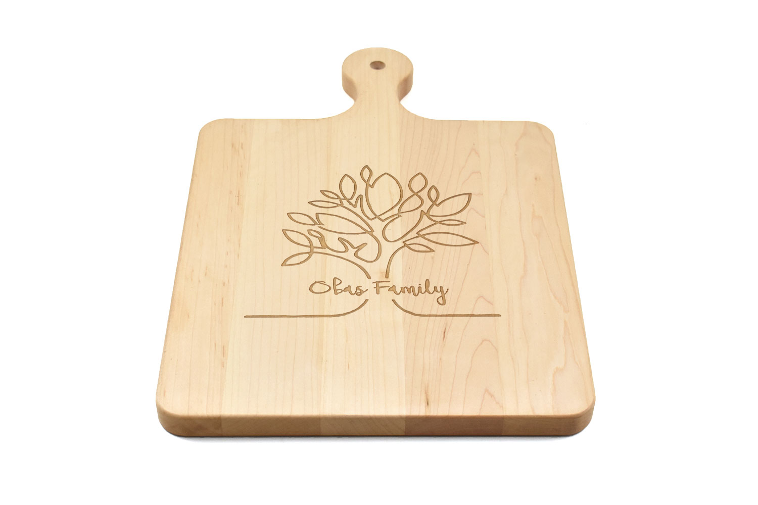 Maple Wood Cutting Board with Rounded Handle, Custom Engraved, Chopping Board, Presentation Board, Made in Canada