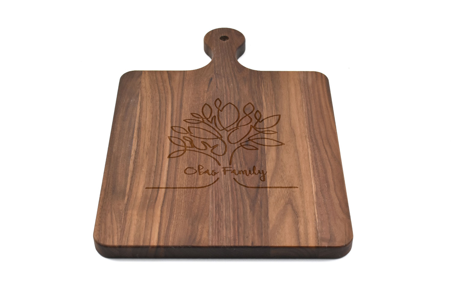 Walnut Wood Cutting Board with Rounded Handle, Custom Engraved, Chopping Board, Presentation Board, Made in Canada