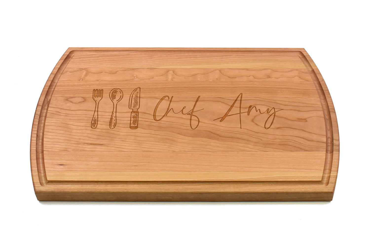 Large Canadian Made Cherry Wood Cutting Board, Personalised Engraving