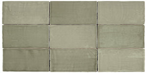 Coastal Green 2.5x5 Ceramic Subway Tile for kitchen backsplash, bathroom, and shower walls.