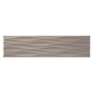 Elegance Taupe Glossy Ripple Deco Tile 4x16 for kitchen backsplash, bathroom, and shower walls