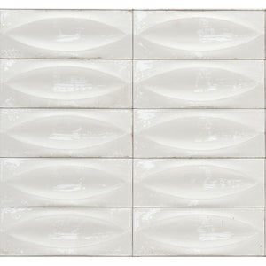 Storie Distressed Tile Bianco 3x8 Deco Eye for kitchens and bathrooms