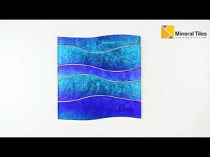 Glass Tile Wave Sparkling Blue Water