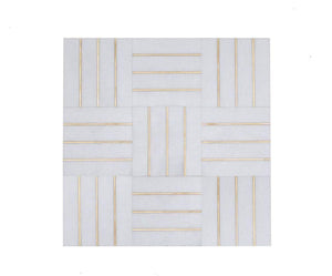 Inlay Brass Gold Deck Thassos Tile-Mineral Tiles