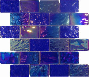 Iridescent Glass Tile SoCal Cobalt Blue 2x3 for swimming pool