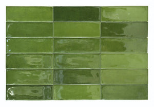 Petite Ville Subway Porcelain Tile Olive 2x6 for bathroom and backsplash