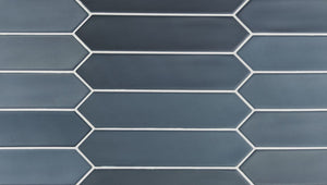 Picket Tile Arrow Navy Matte 2x10 for kitchen backsplash, bathroom, and shower walls