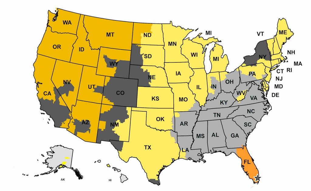 Standard Shipping Map