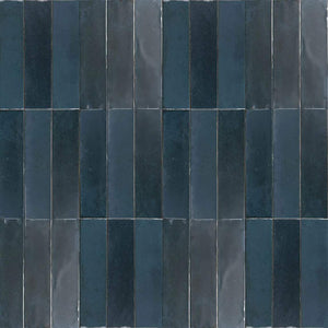 Zellij Distressed Subway Tile Blue Lake 2.8x11 for bathroom and shower vertical