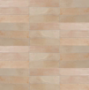 Zellij Distressed Subway Tile Cotto 2.8x11 for for Kitchen Backsplash, Bathroom, Shower Floors and Walls, Swimming Pool, Spa, and FIreplace